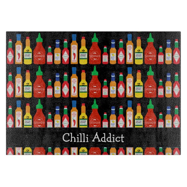 Planche À Découper Chili Addict Épicé Nourriture Lover Patternes (Devant)