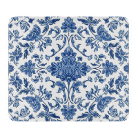 Chinoiserie florale bleue aquarelle blanche
