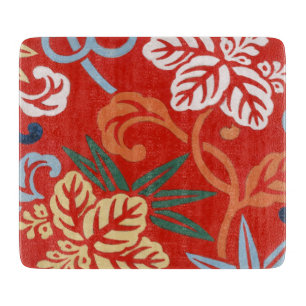 Planche À Découper Chinoiserie Rouge Floral Hawaïen Kimono Japonais