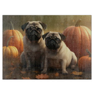 Planche À Découper Chiots Carlin Délice d'Automne Citrouille