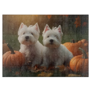 Planche À Découper Chiots Terrier West Highland White Pumpkin d'Autom