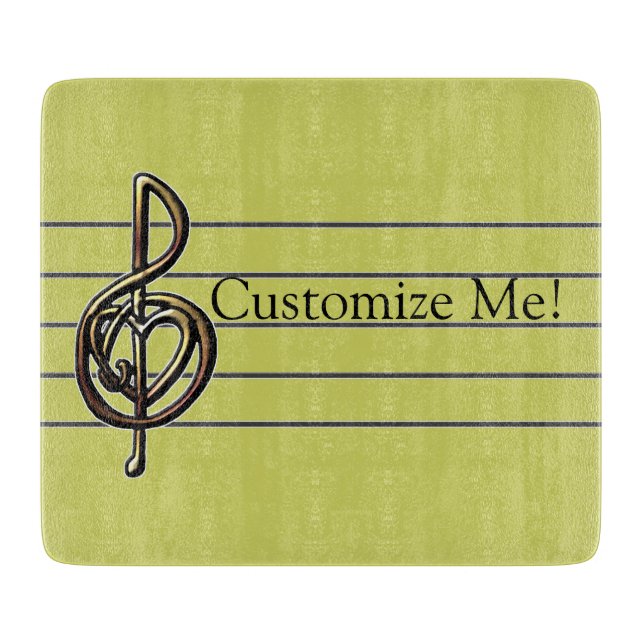 Planche À Découper Choisir une couleur Embossée Look Treble Clef et H (Devant)