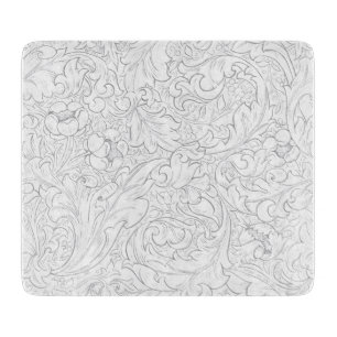 PLANCHE À DÉCOUPER CHOPPING EN VERRE : WILLIAM MORRIS : FLORAL