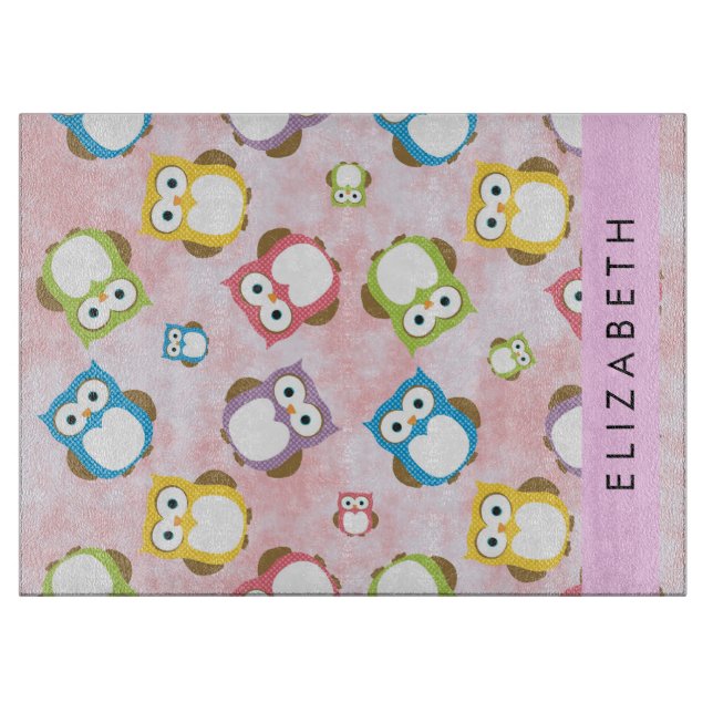 Planche À Découper Chouettes mignonnes, Chouette Motif, Chouettes col (Devant)