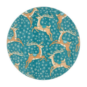 Planche À Découper Christmas Reindeer : Vintage Motif sans couture.