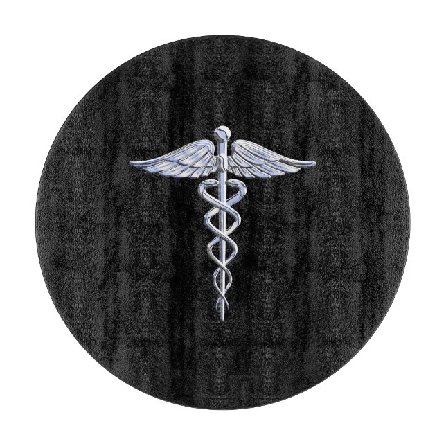 Planche À Découper Chrome Comme Caduceus Symbole Médicale (Devant)