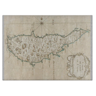 Planche À Découper Chypre île carte méditerranéenne vieux