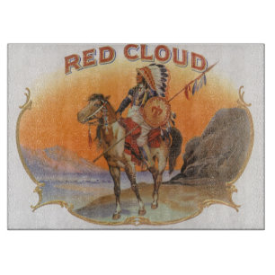 Planche À Découper Cigar vintage Art Étiquette, Red Cloud Indian en c
