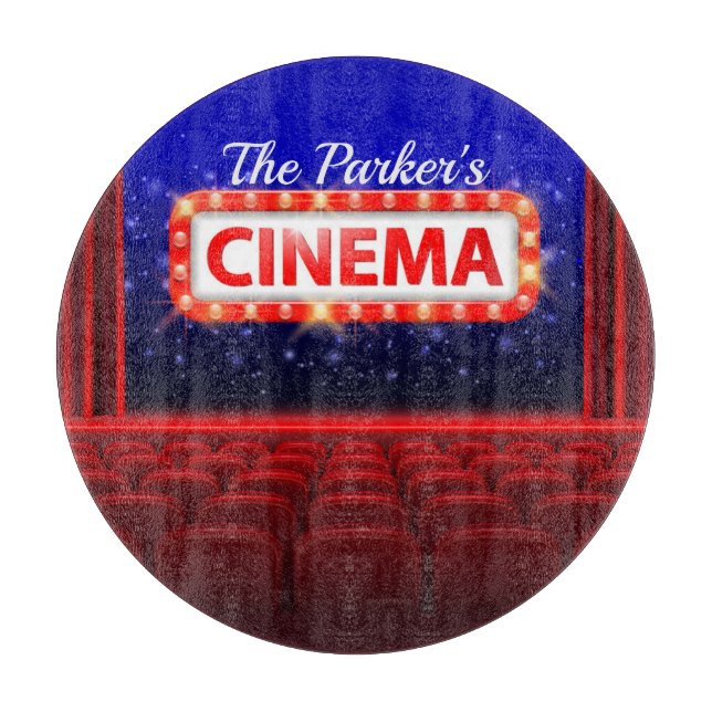 Planche À Découper Cinéma Personnalisé Cinéma Salle Familiale (Devant)