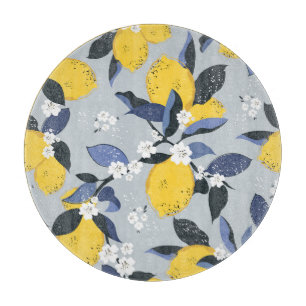 Planche À Découper Citrons colorés : Motif Floral Citrus