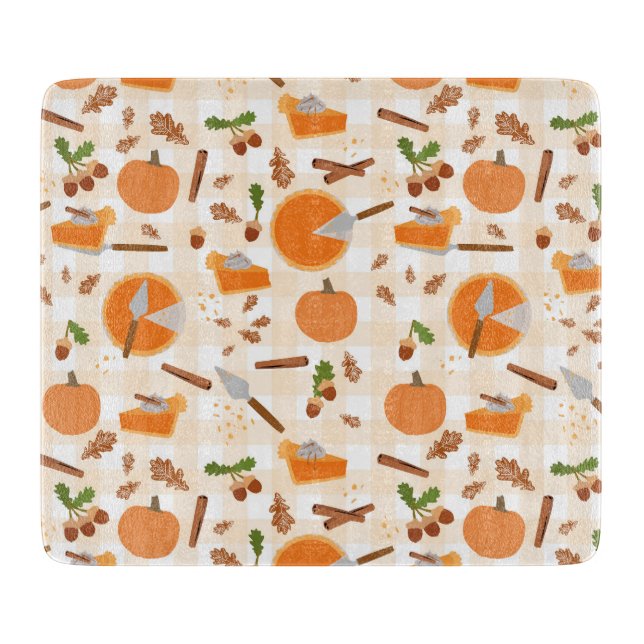 Planche À Découper Citrouille Pie Automne Motif d'automne (Devant)