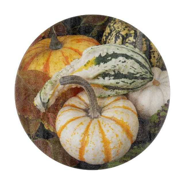 Planche À Découper Citrouilles de récolte et Squash Still Life Photo (Devant)
