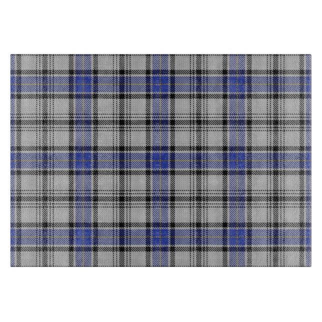 Planche À Découper Clan écossais tartan bleu et blanc de Hannay (Devant)
