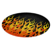 Classic Racing Flames on Solid Black