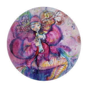PLANCHE À DÉCOUPER CLOWN MUSICAL ROSE