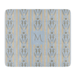 Planche À Découper Coastal Seahorse Cameo Blue Cream Strip Monogram