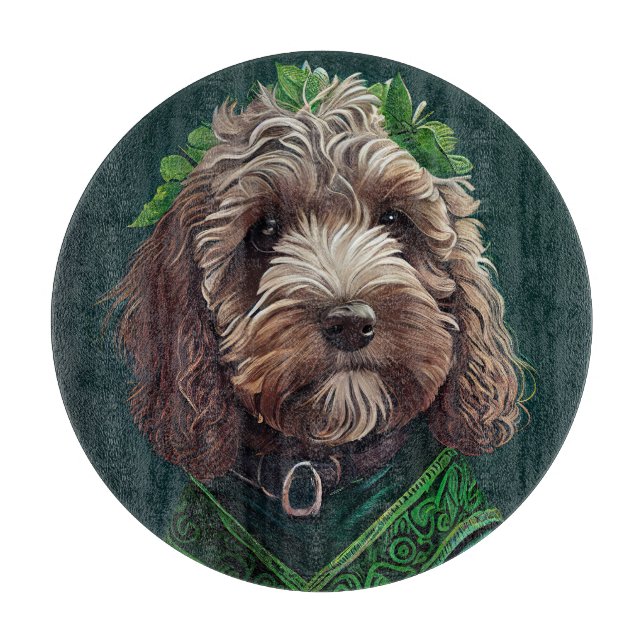Planche À Découper Cockapoo Dog en robe de fête St. Patrick (Devant)