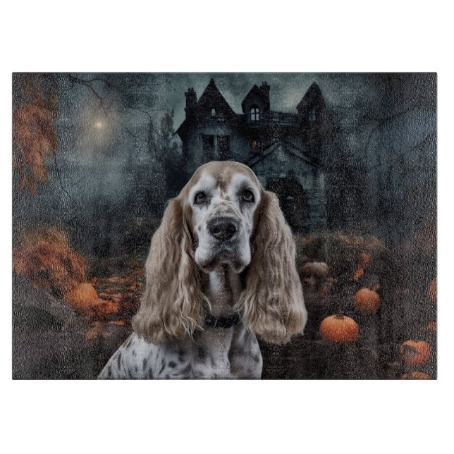 Planche À Découper Cocker Spaniel Halloween effroi (Devant)