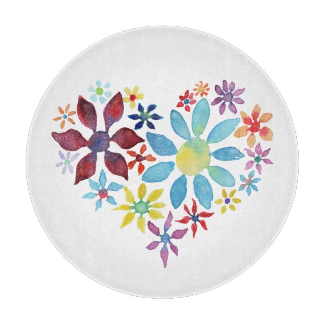 Planche À Découper Coeur des fleurs (Devant)