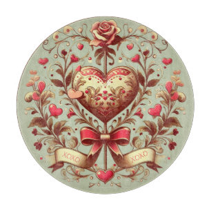Planche À Découper Coeur vintage Valentine's day xoxo