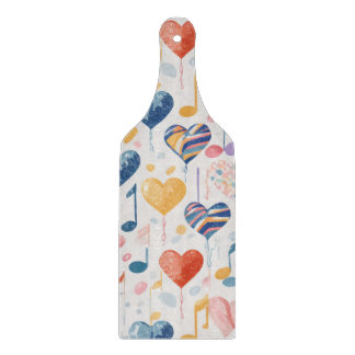 Planche À Découper Coeurs musicaux embouteillés