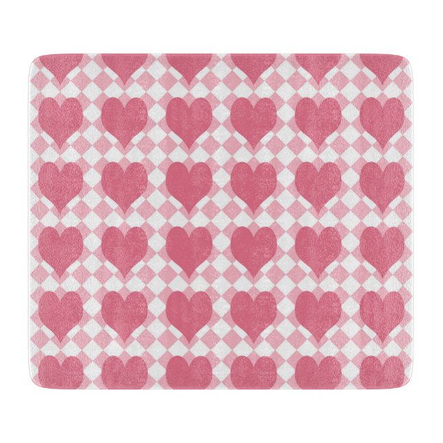 Planche À Découper Coeurs roses (Devant)