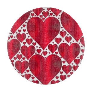 PLANCHE À DÉCOUPER COEURS ROUGES POUR LA JOURNÉE DE VALENTINE