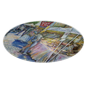 Planche À Découper Coin de Flying Pig Farm et Wine a Bit.