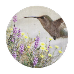 Planche À Découper Colibri et Art numérique Fleur sauvage