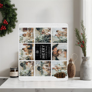 Planche À Découper Collage Moderne « Joyeux Noël » Multi-Photo