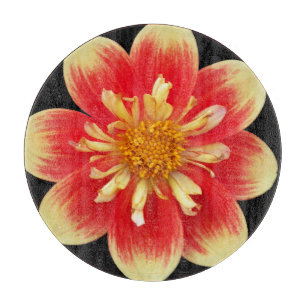 Planche À Découper Collarette orange et jaune Dahlia Floral