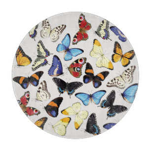 Planche À Découper Collection réaliste de papillons vintages.