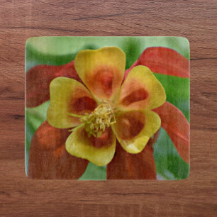 Planche À Découper Colonne de bicolore rouge et jaune Floral