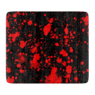 Planche À Découper Coloré Black Red Paint Splatter Artistique Splash