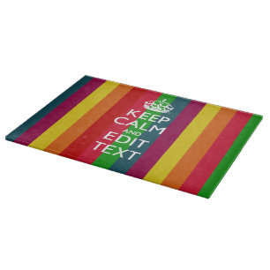 Planche À Découper Colorful Rainbow Keep Calm And Your Text Customize