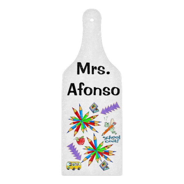 Planche À Découper Commission de coupe de verre Retour à l'école est  (Devant)