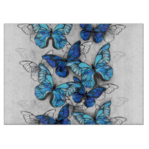 Planche À Découper Composition de papillons blancs et bleus