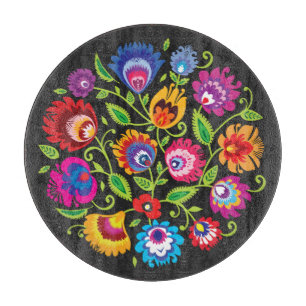 Planche À Découper Composition ronde du folklore polonais