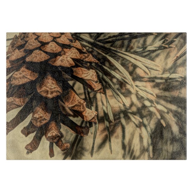 Planche À Découper Conception de cône de pin rustique (Devant)