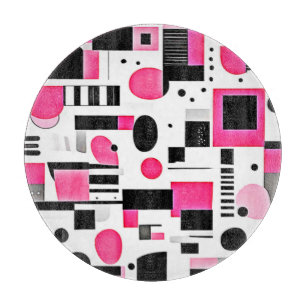 Planche À Découper Conception de géométrie rose Art Pop