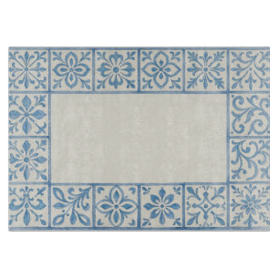 Planche À Découper conception de papeterie bleue de carreau d'Azulejo