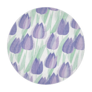 Planche À Découper Conception de tulipe : violet clair floral.
