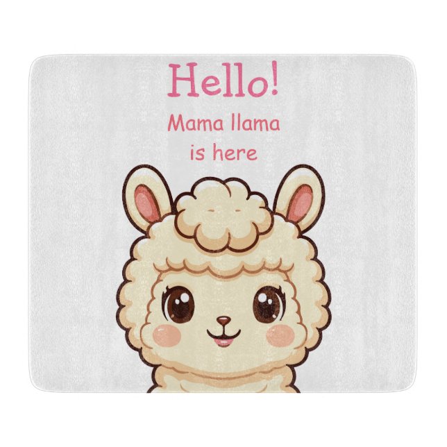Planche À Découper Conception d'illustration de lama mignon (Devant)