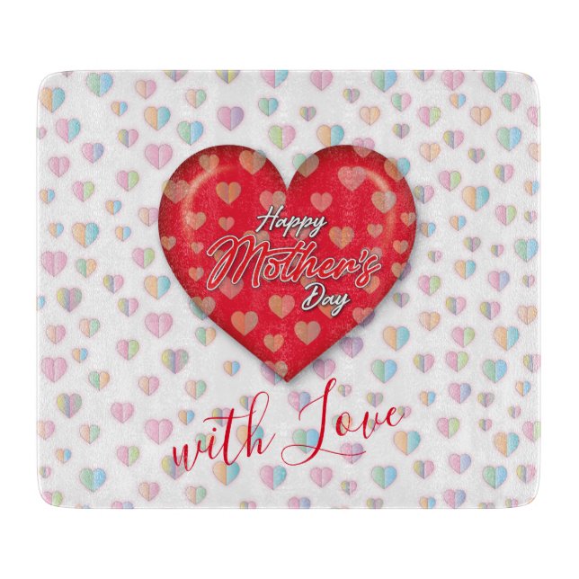 Planche À Découper Conception Joyeuse Fête des Mères (Devant)