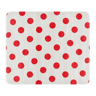Planche À Découper Conception rétro de point Polka rouge