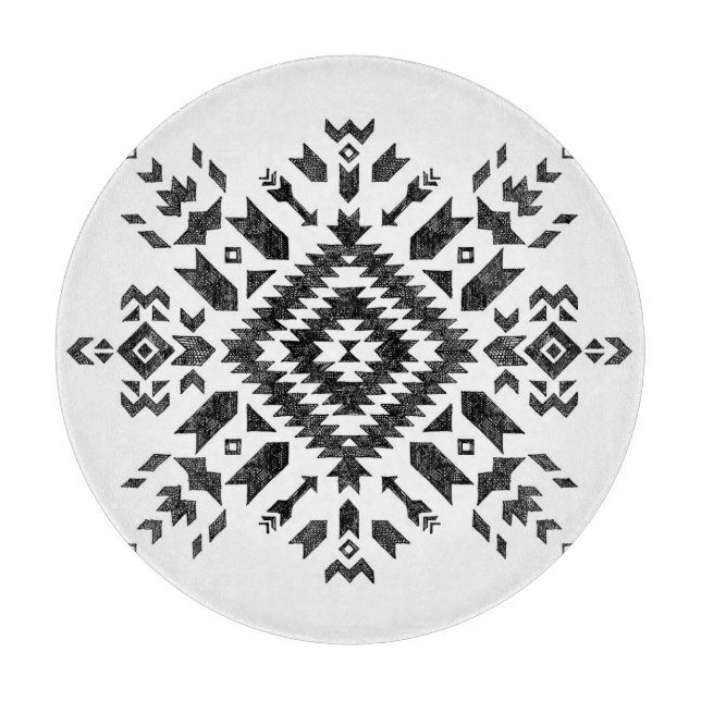Planche À Découper Conception tribale : Noir Blanc Dessiné À La Main (Devant)