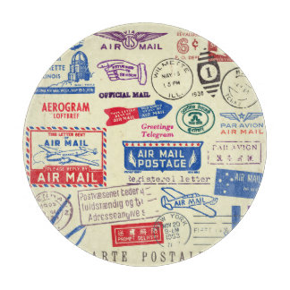 Planche À Découper Conception vintage du jeu de timbres de document.