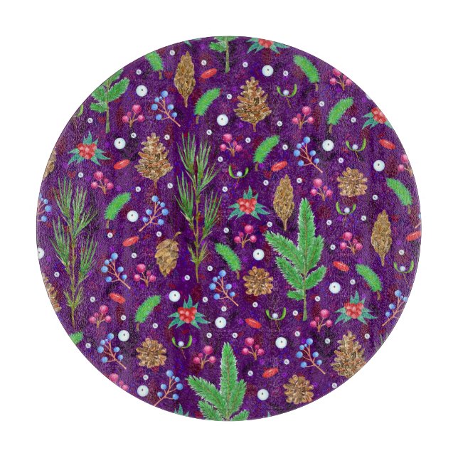 Planche À Découper Cones de pin de Noël : Festive sans mer (Devant)