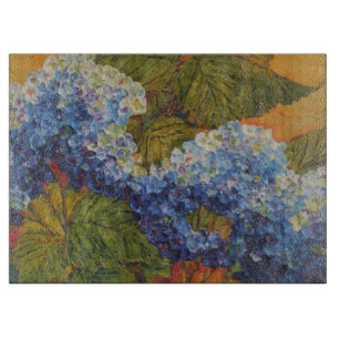 Planche À Découper Conseil bleu de taille du verre d'hortensia