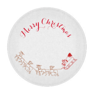 Planche À Découper Conseil de coupe - Père Noël et Sa Sleigh